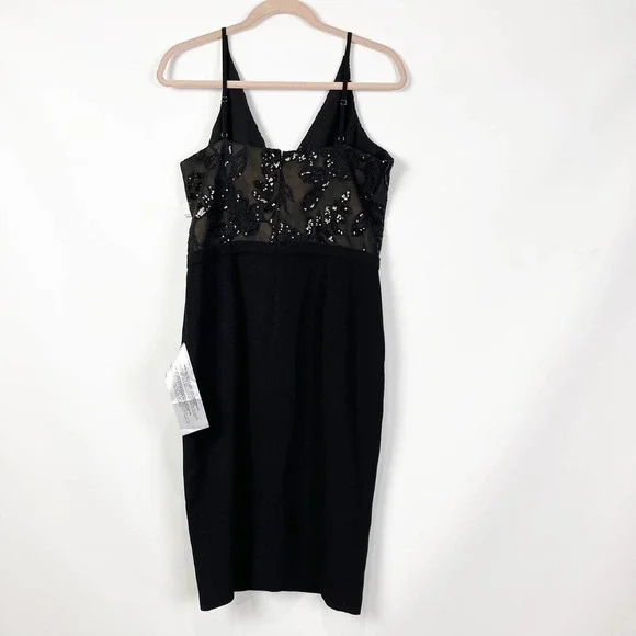 Dress The Population Womens Giulia Sequin Crepe Dress Large Black NWT. - Picture 5 of 8